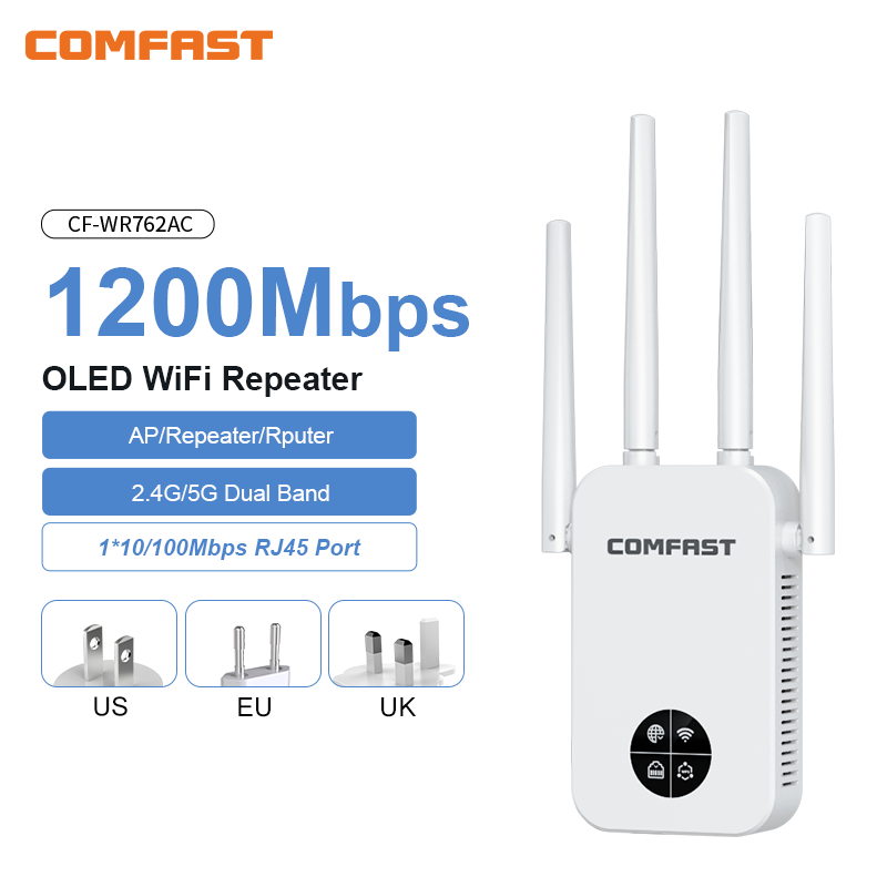 Smart Home X10 - COMFAST 1200Mbps Wifi répéteur écran intelligent