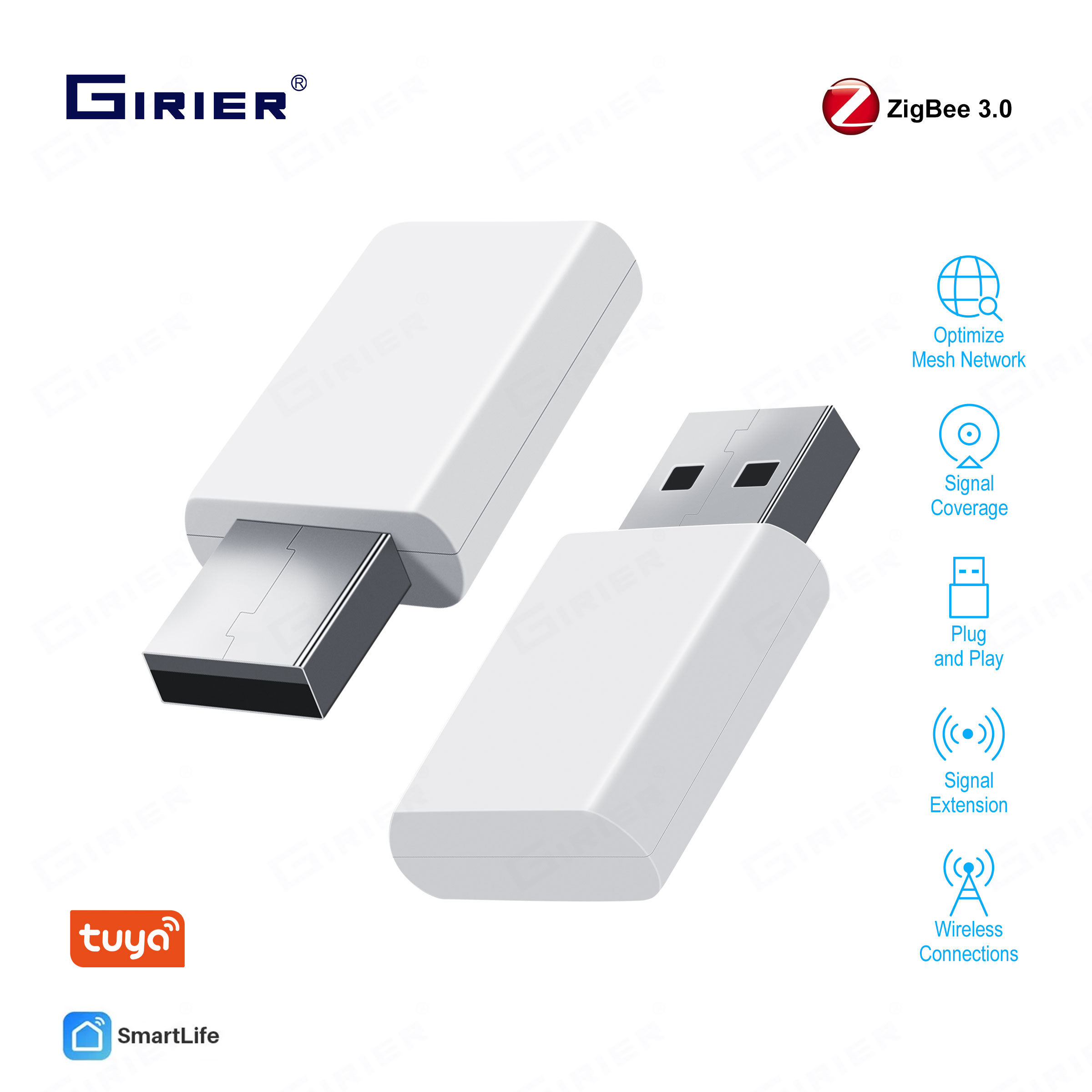 Smart Home Hub Device - GIRIER-Répéteur USB Zigequation, extension de signal