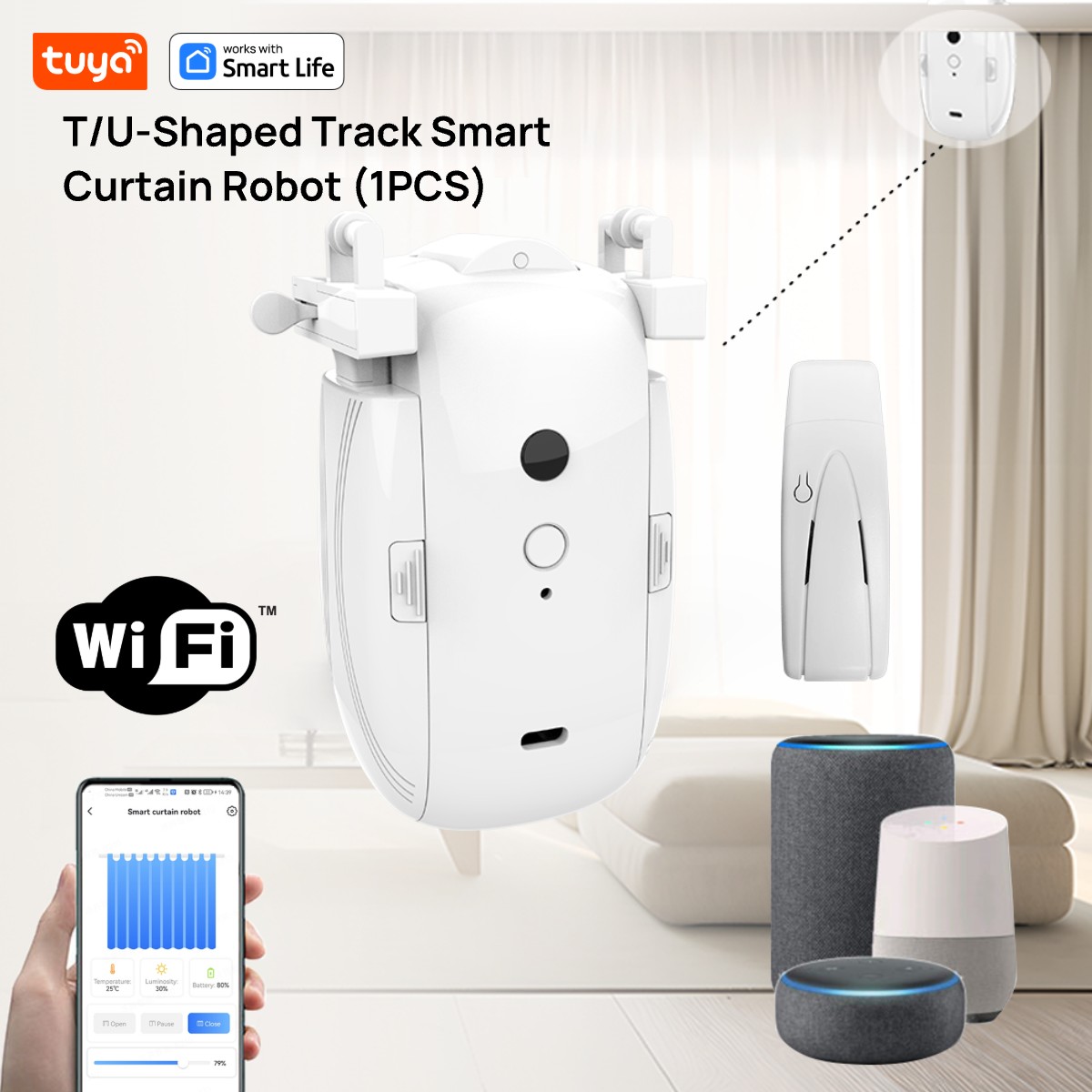 Smart Home Gira - Tuya-Robot rideau WiFi intelligent, compatible avec