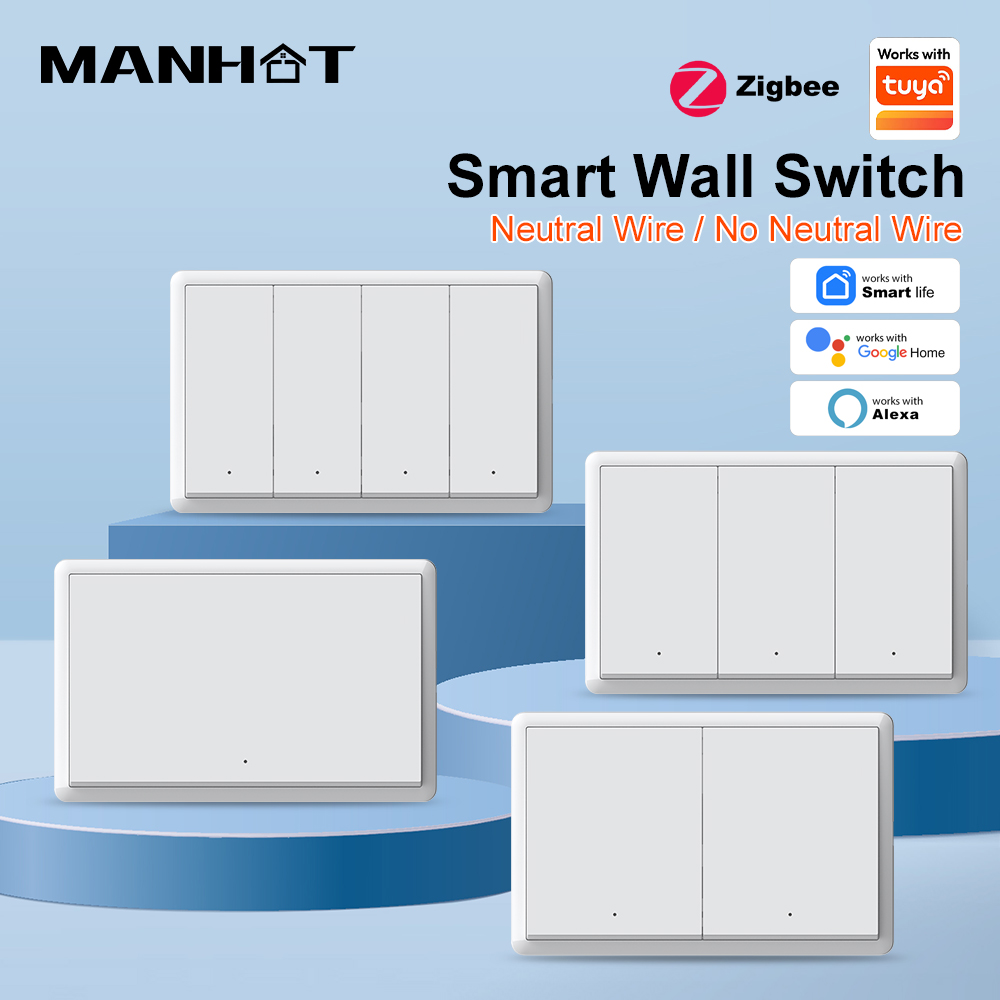 Tuya Smart Switch - Interrupteur intelligent MANHOT ZigBee3.0 sans fil