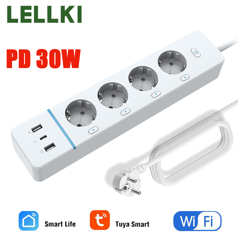 Prise WiFi LELLKI 2A1C PD30W,  - Smart Power Strip avis et prix